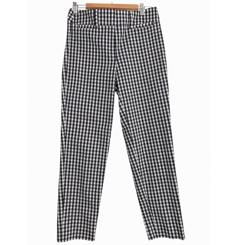 NWT Ann Taylor Signature Gingham Crop Pants Size 4 Black White Career Preppy
